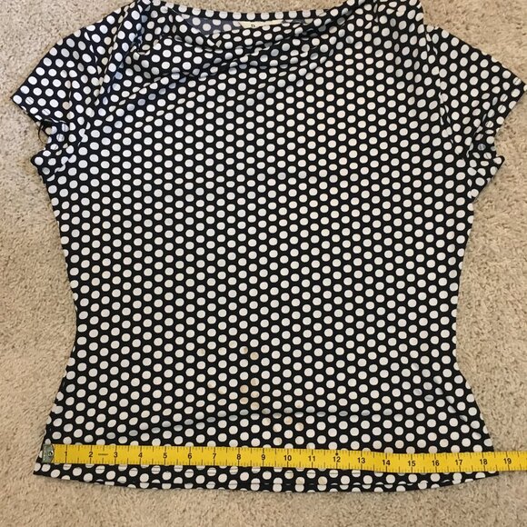 Black and White Comic Polka Dot Cap Sleeve Top - Picture 13 of 15
